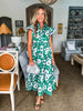 Meadow Moment Floral Midi Dress-Green