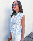 Sugar Petal Eyelet Peplum Top
