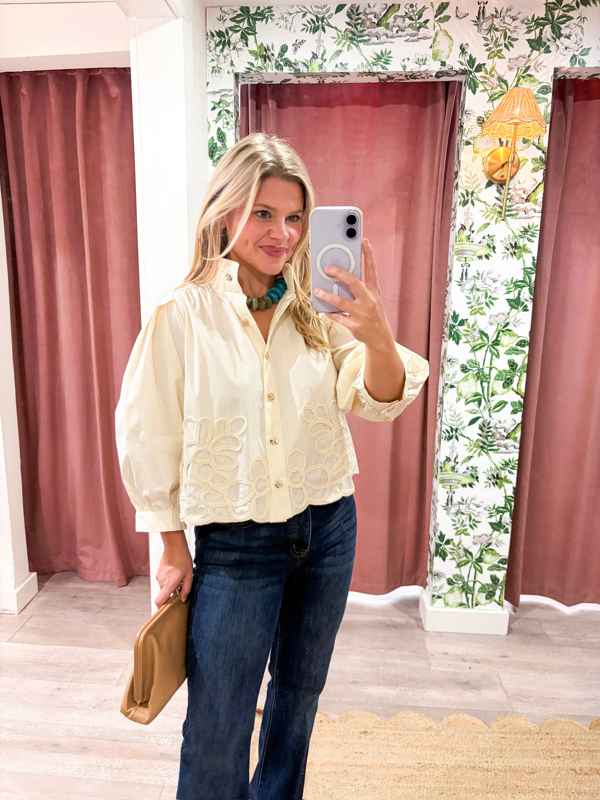 Annalise Puff Sleeve Top-Ecru