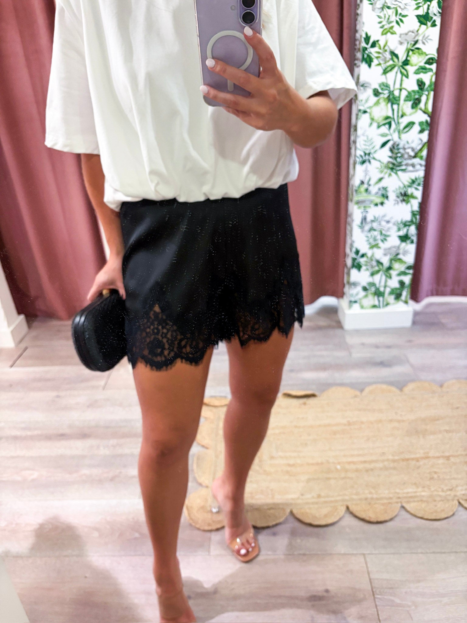 Satin Allure Shorts-Black