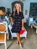 Wanderflora Embroidered Mini Dress-Black
