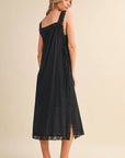 PREORDER: Fleur Romance Midi Dress-Black