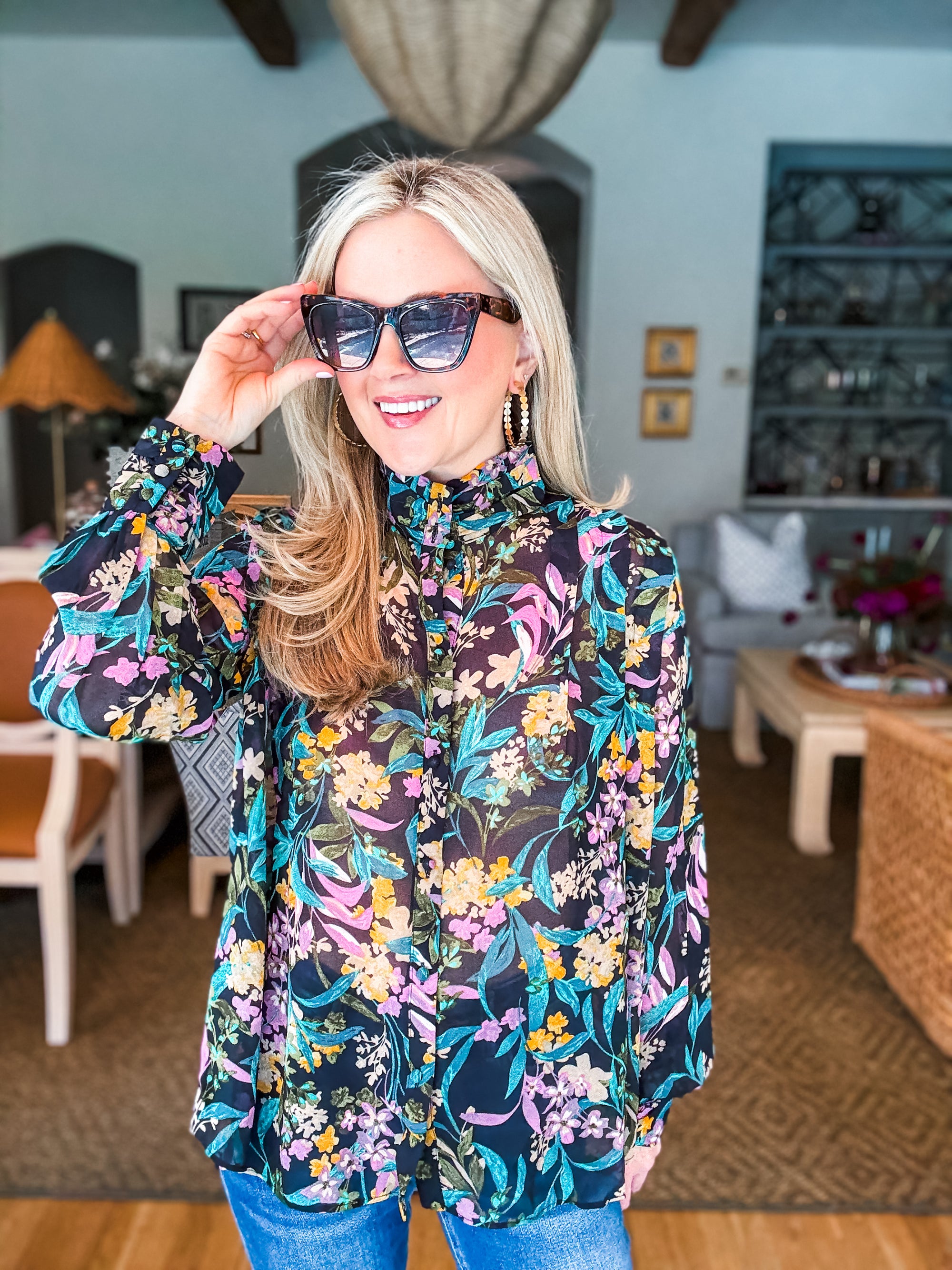 Midnight Garden Floral Top