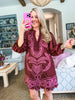 Harvest Charm Embroidered Mini Dress-Chocolate