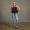 Luxe Grid Feather Top