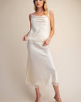 Lace Allure Midi Skirt-Cream