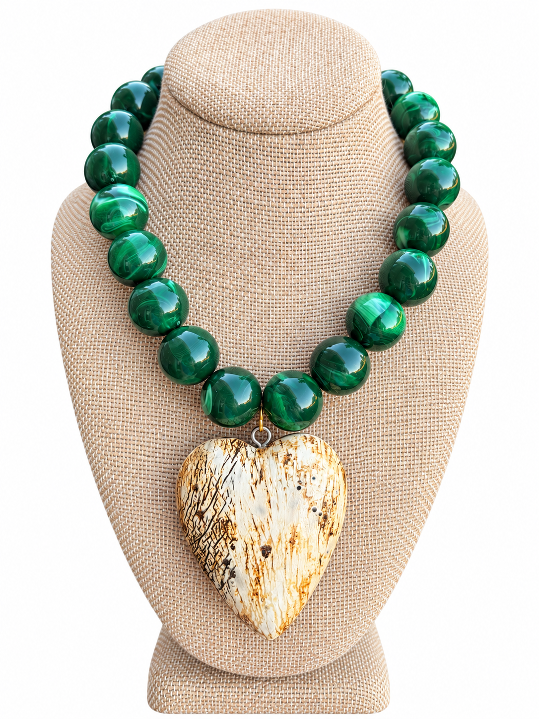 Emerald Orchard Heart Necklace