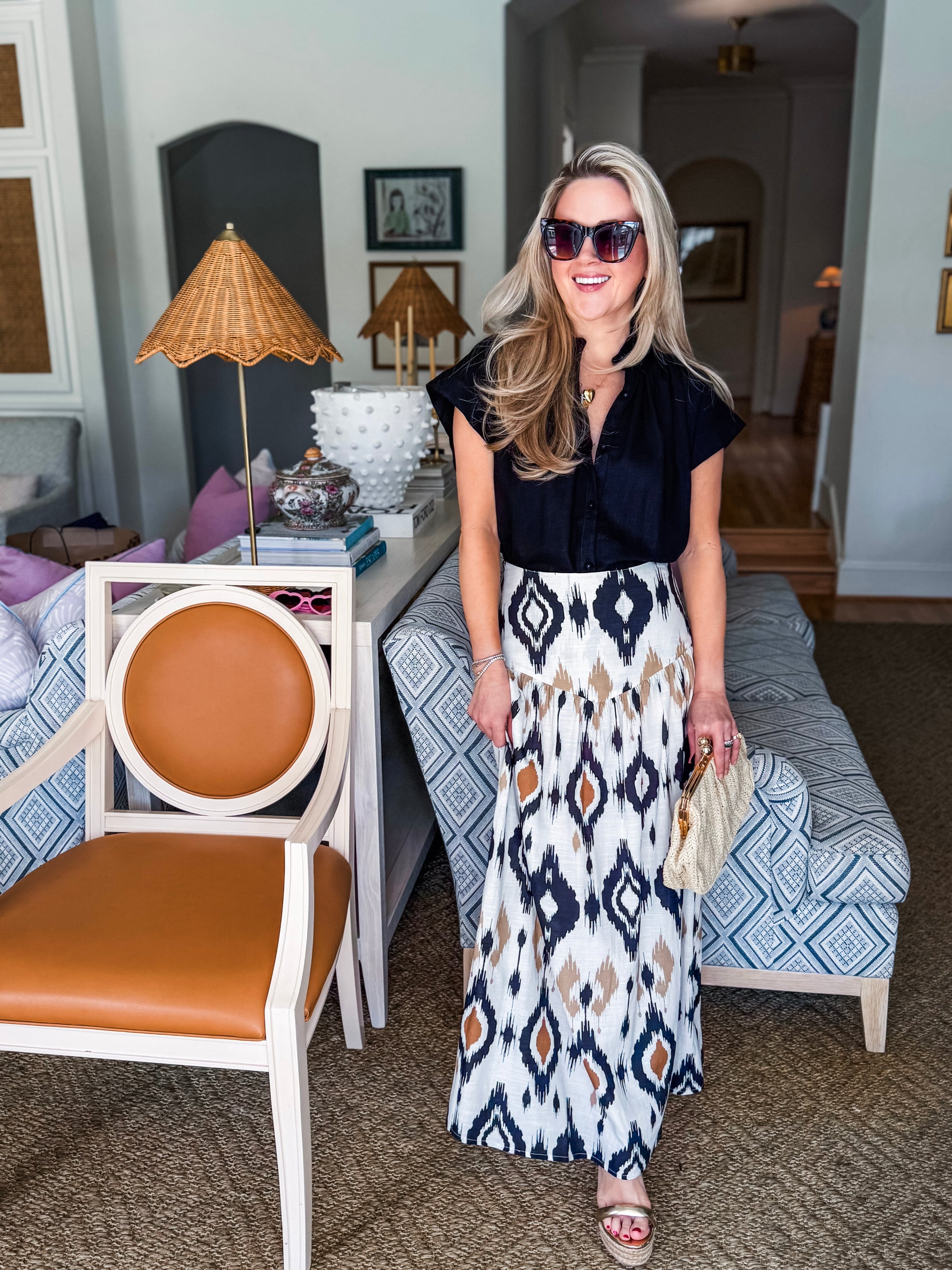 Midnight in Jaipur Midi Skirt
