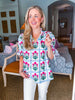 Floral Lattice Love Top-Magenta
