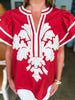 Del Mar Applique Top-Cinnamon