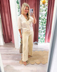Easy Does It Cropped Jeans-Almond Milk