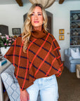 Chain Print Knit Poncho