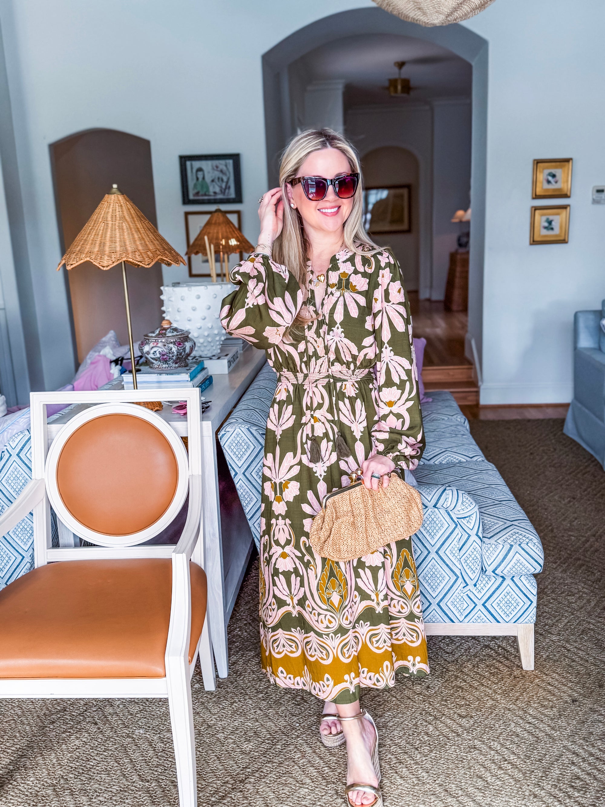 Forest Whimsy Floral Midi Dress