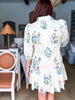 Floral Girl Mini Dress-Cream