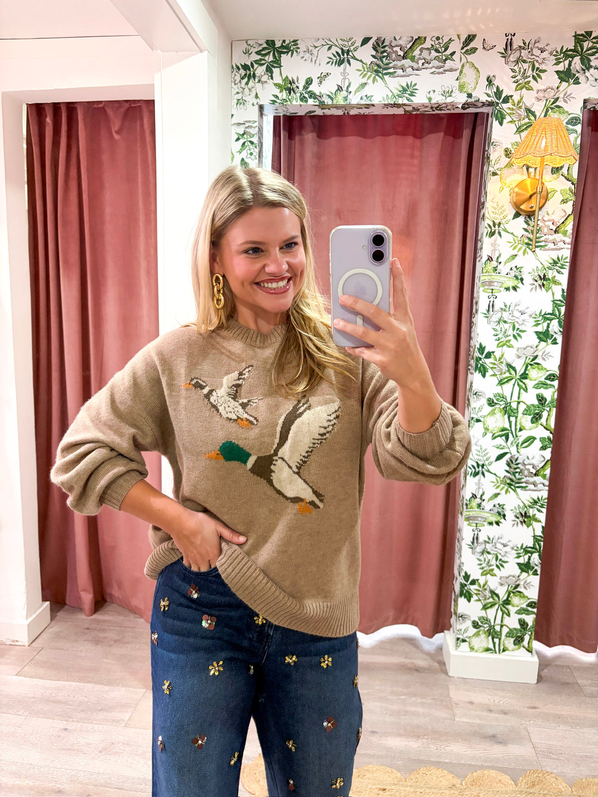 Lakeside Duck Sweater-Latte