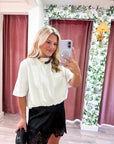 Genevieve Bubble Top-White