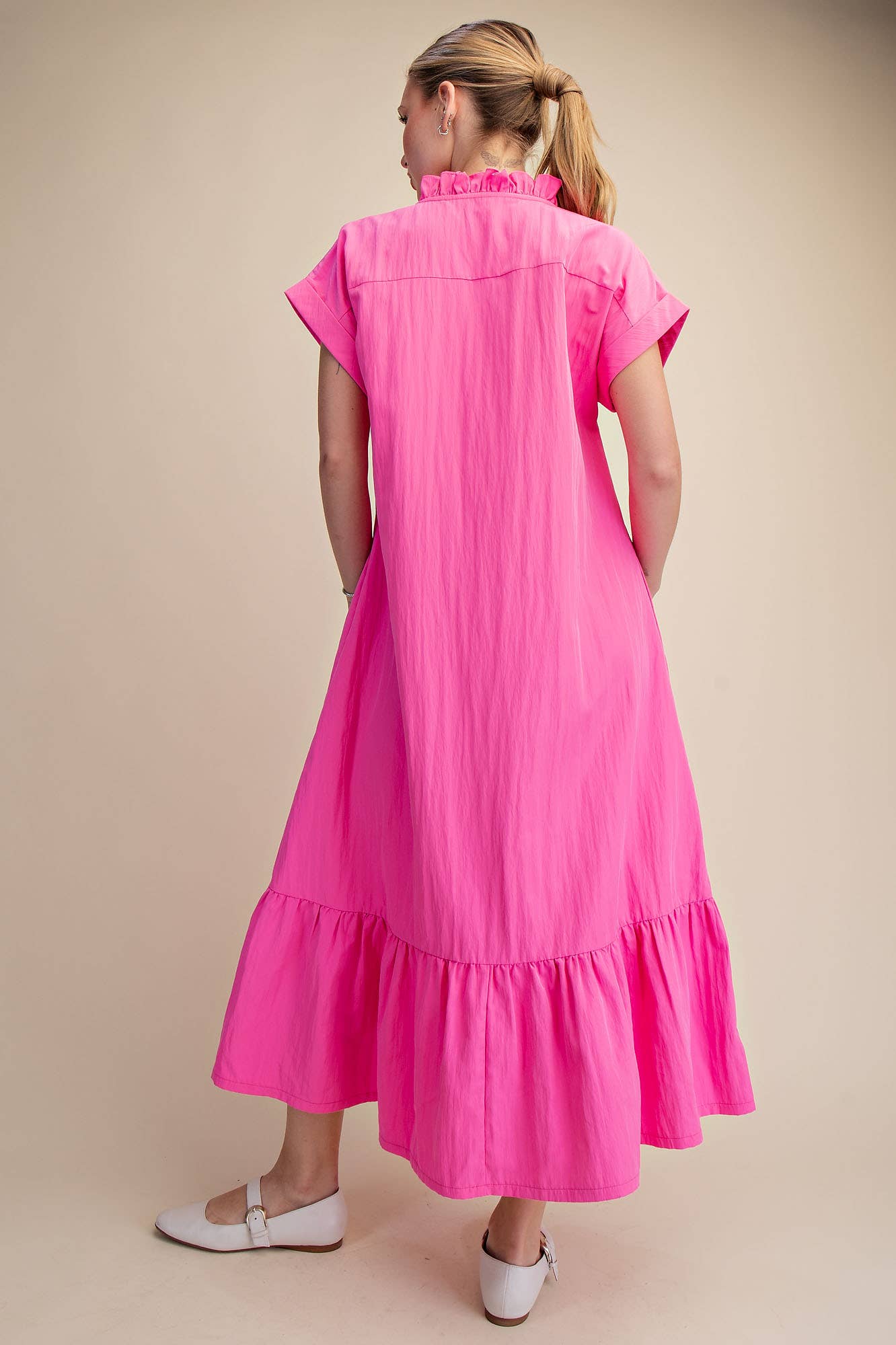 Simple Joy Midi Dress-Hot Pink