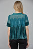 Soft Velvet Vibes Applique Top-Teal Green