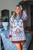 Western Sky Border Mini Dress