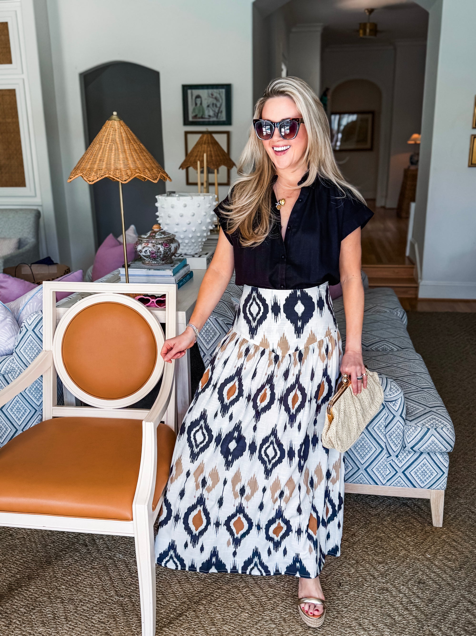 Midnight in Jaipur Midi Skirt