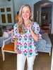 Floral Lattice Love Top-Magenta