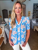 Blue China Floral Top