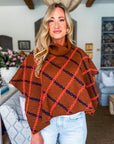 Chain Print Knit Poncho
