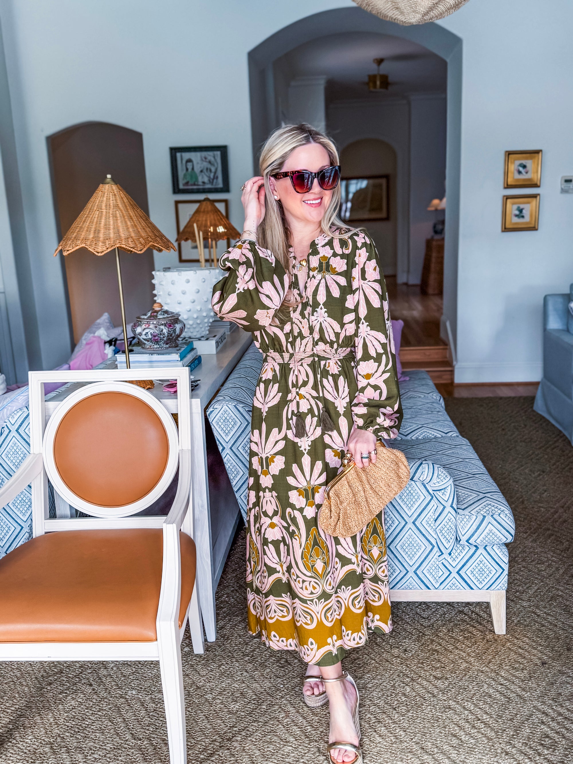 Forest Whimsy Floral Midi Dress