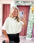 Genevieve Bubble Top-White