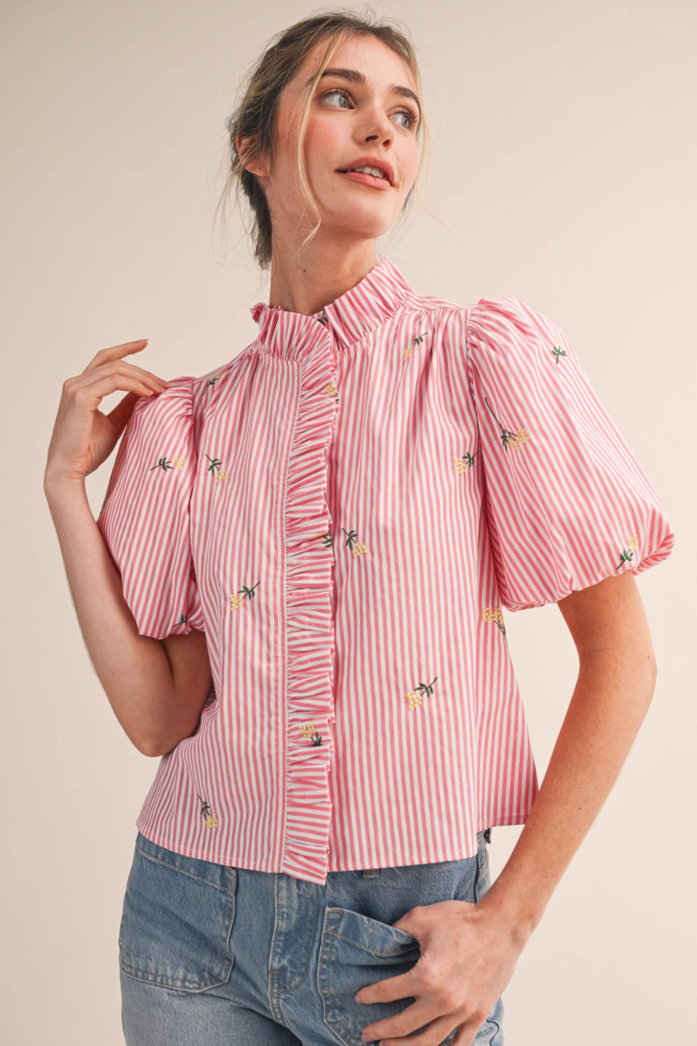 Spring Fling Bubble Sleeve Top