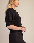Sunny Days Sweater Cardigan-Black