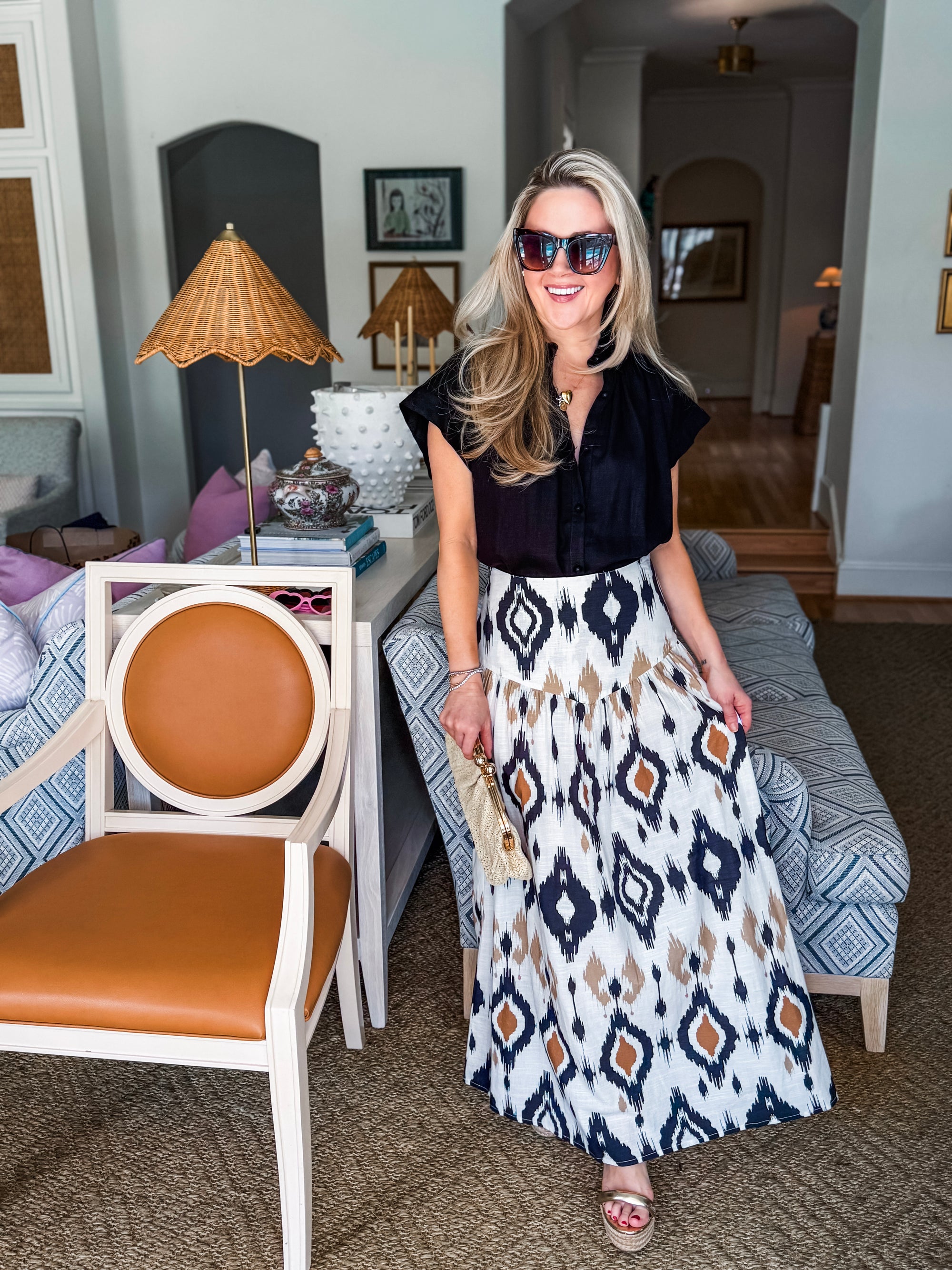 Midnight in Jaipur Midi Skirt