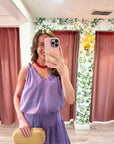 Breton Twisted Bubble Top-Peri/Red