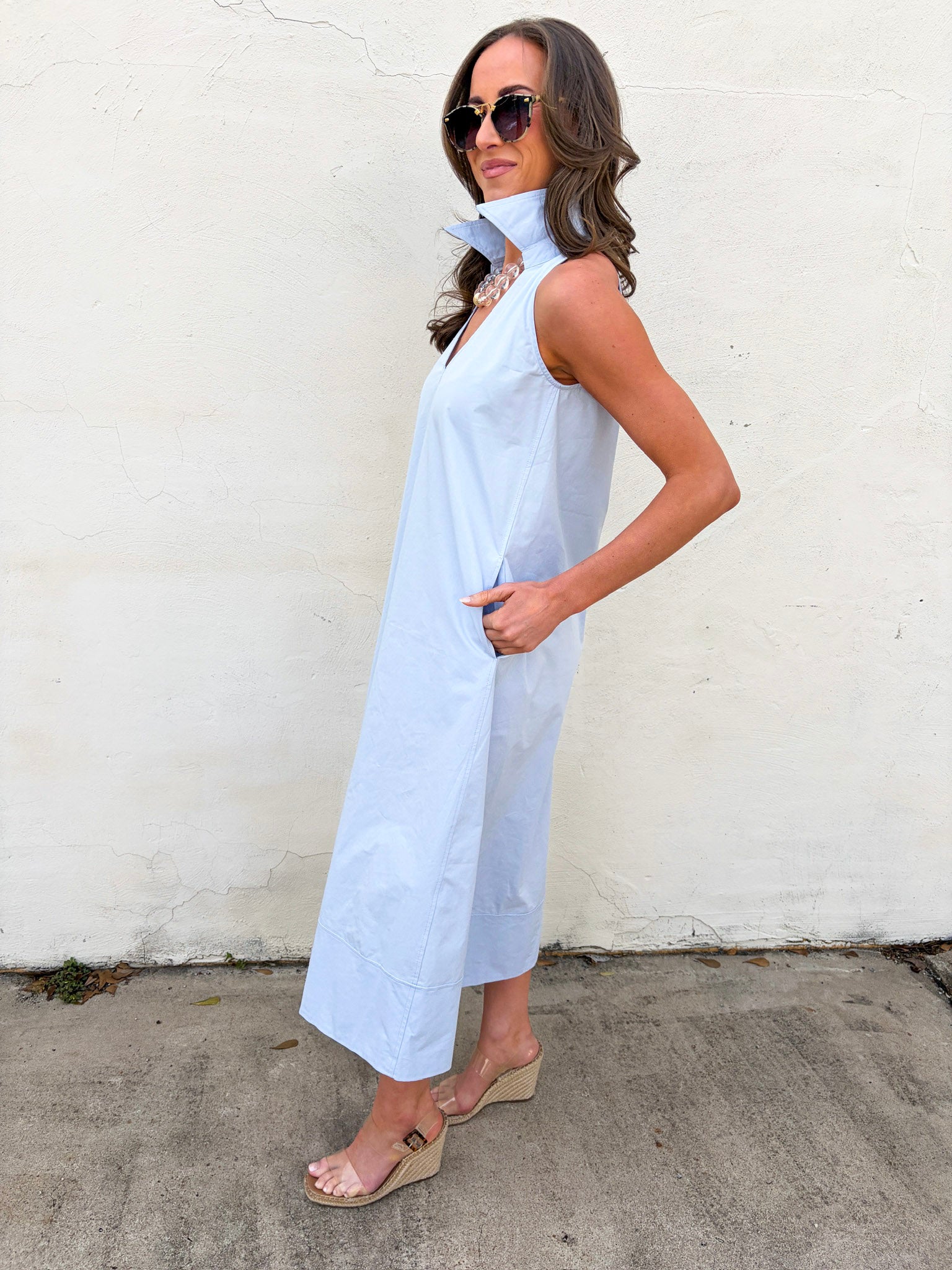 She’s a Ten Midi Dress-Light Blue