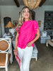 Moon Light Lace Top- Hot Pink