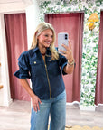 Seaside Zipper Front Jacket-Navy