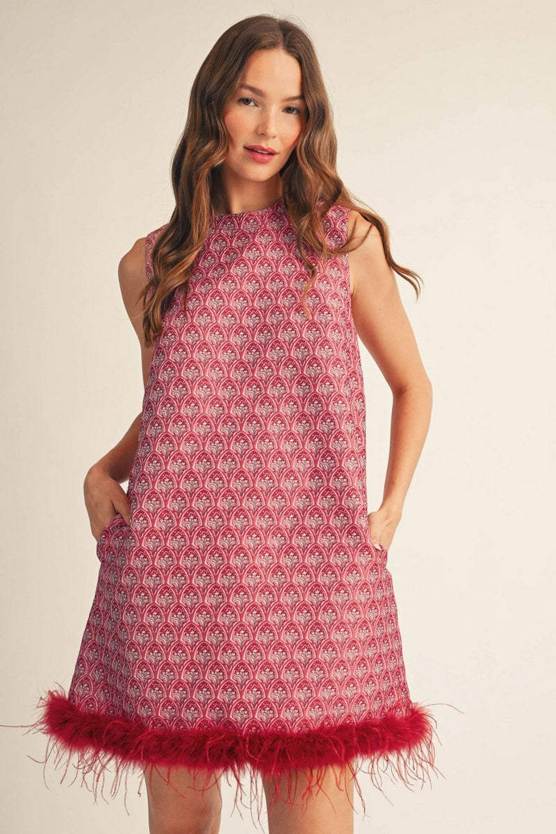 Feather Muse Jacquard Dress