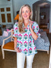 Floral Lattice Love Top-Magenta