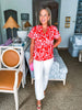 Hazen Floral Pleated Top