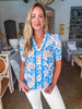 Blue China Floral Top
