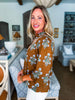 Perfect Timing Floral Top-Mocha