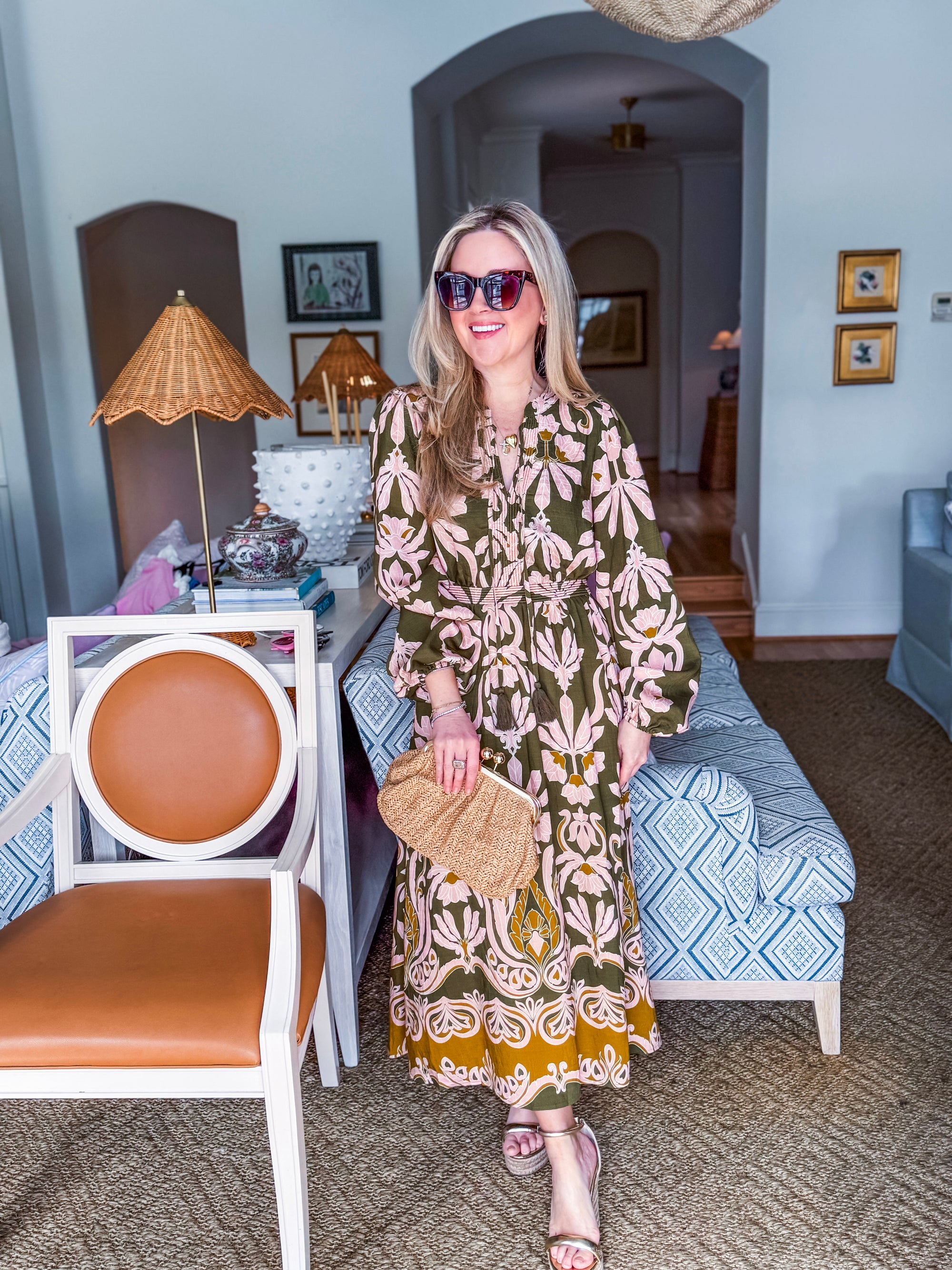 Forest Whimsy Floral Midi Dress