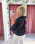 Lena Ruffle Plaid Blouse Top