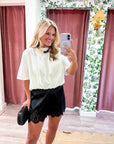 Genevieve Bubble Top-White