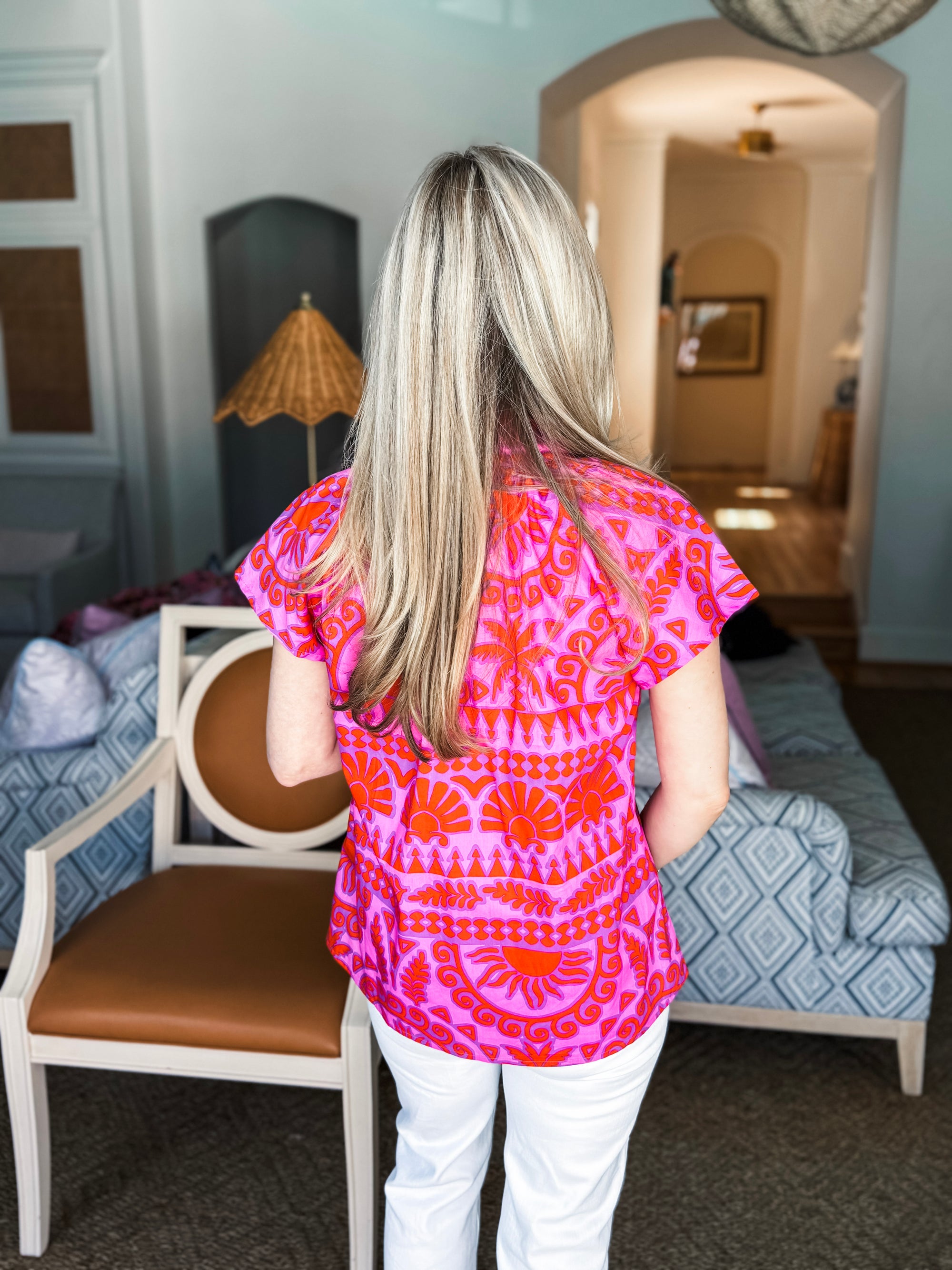 Tarie Tropical Ruffle Top