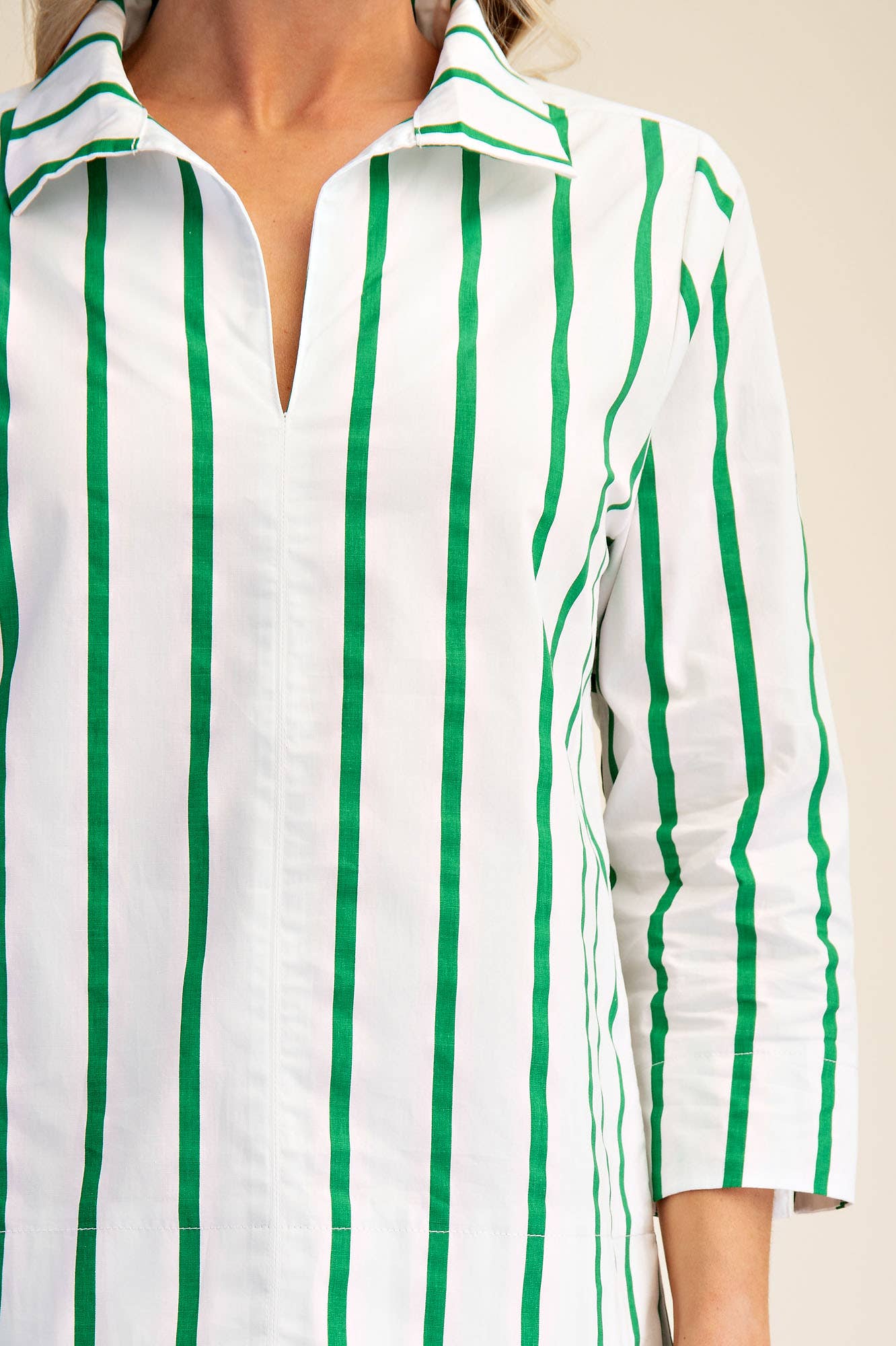 Everly Stripe Top-Green