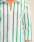 Everly Stripe Top-Green