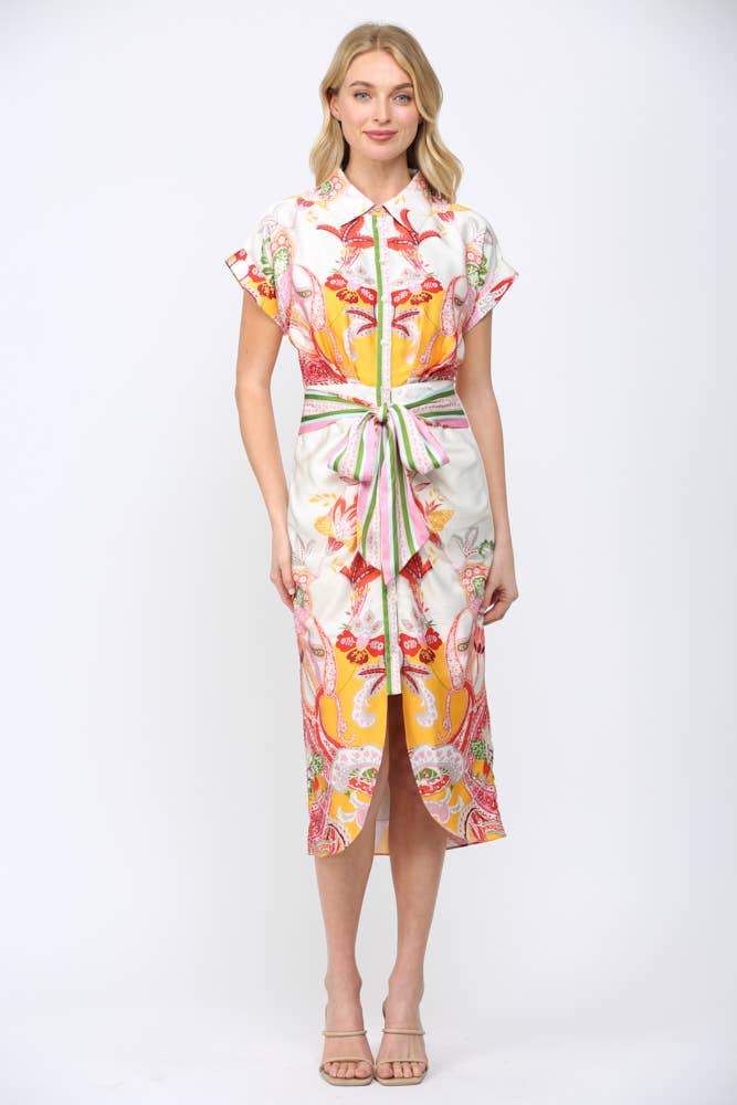 PREORDER: Botanic Scarf Midi Dress