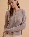 Gentle Days Ribbed Cardigan-Mocha