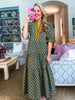 Pretty And Poised Floral Midi Dress-Green